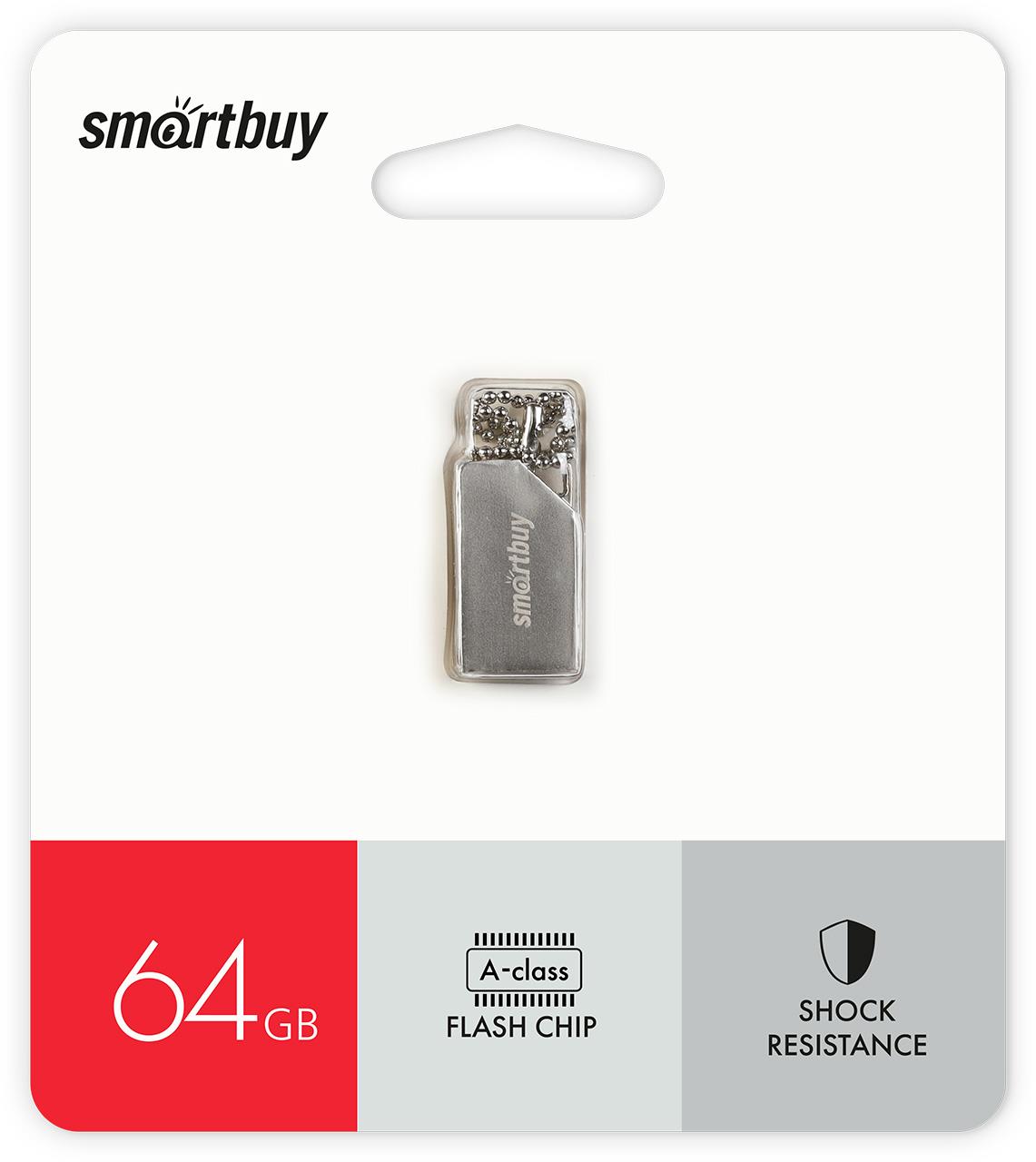 Изображение USB flash SmartBuy MU30,(USB 2.0/64 Гб)-серебристый (SB064GBMU30)