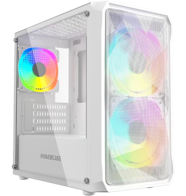 Изображение Корпус PowerCase Mistral Micro A3W ARGB (mATX, Mini-ITX, белый, без БП)/(CMMAW-A3)