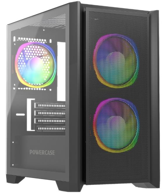 Изображение Корпус PowerCase Alisio Micro Z3B ARGB Black (mATX, Mini-ITX, черный, без БП)/(CAMZB-A3)