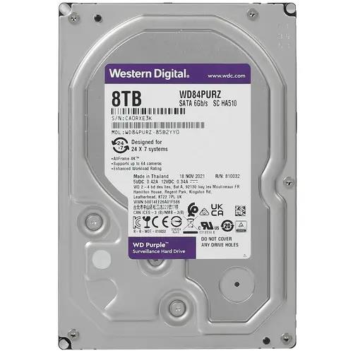 Изображение Жесткий диск 3.5" 8000 ГБ Western Digital Purple Surveillance, 7200 rpm, 128 МБ