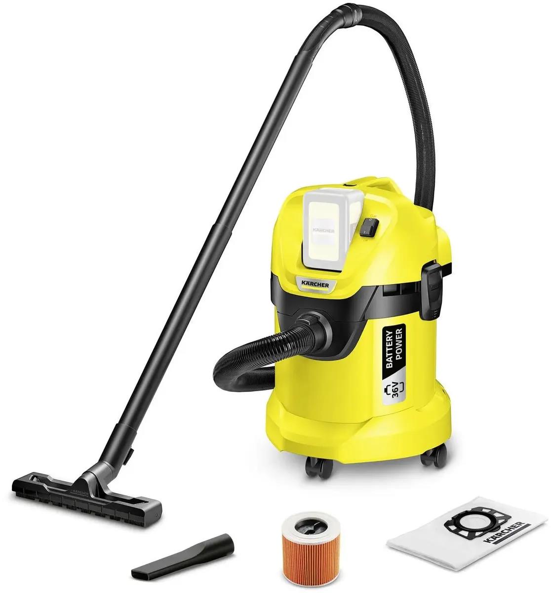 Изображение Строительный пылесос Karcher WD 3 Battery (300 Вт , мешок,  очистка)