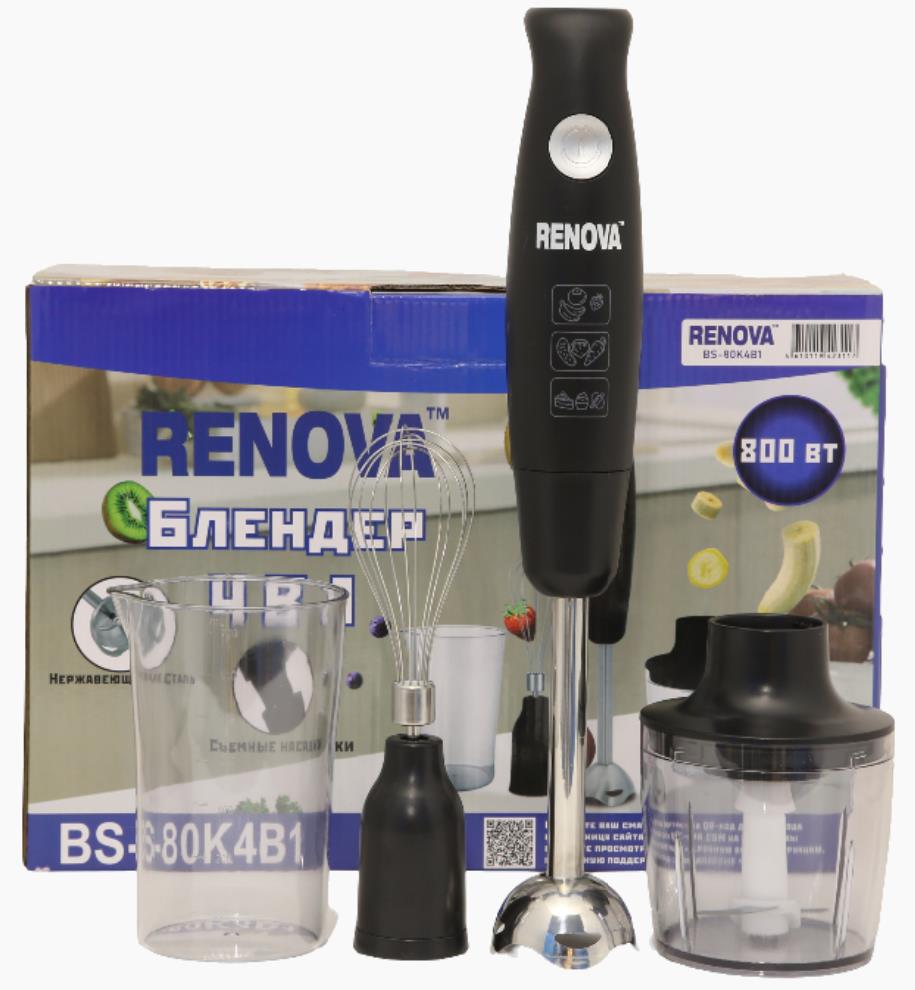 Изображение Блендер Renova BS-80K4B1 (погружной/800 Вт/черный)