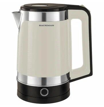 Изображение Электрический чайник BACKMAN BM-TEA 722 (2200 Вт/1,8 л /металл, пластик/слоновая кость)