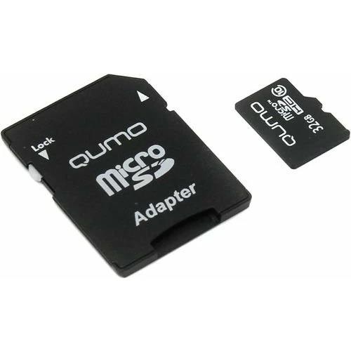 Изображение Карта памяти Qumo MicroSDHC Class 10 32 Гб адаптер на SD QM32GMICSDHC10