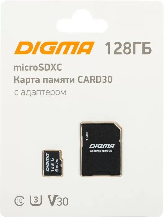 Изображение Карта памяти Digma MicroSDXC CARD30 Class 10 128 Гб адаптер на SD DGFCA128A03
