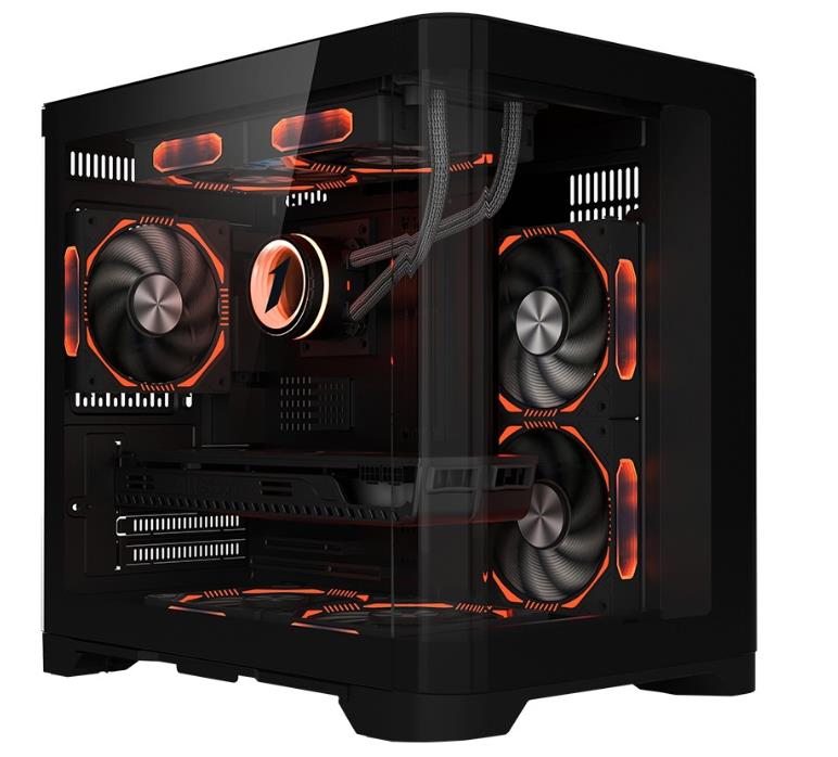 Изображение Корпус 1STPLAYER UView UV5 (mATX, Mini-ITX, черный, без БП)/(UV5-BK)