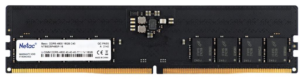 Изображение Оперативная память 16 GB DDR5 NETAC Basic (44800 Мб/с, 5600 МГц, CL46)