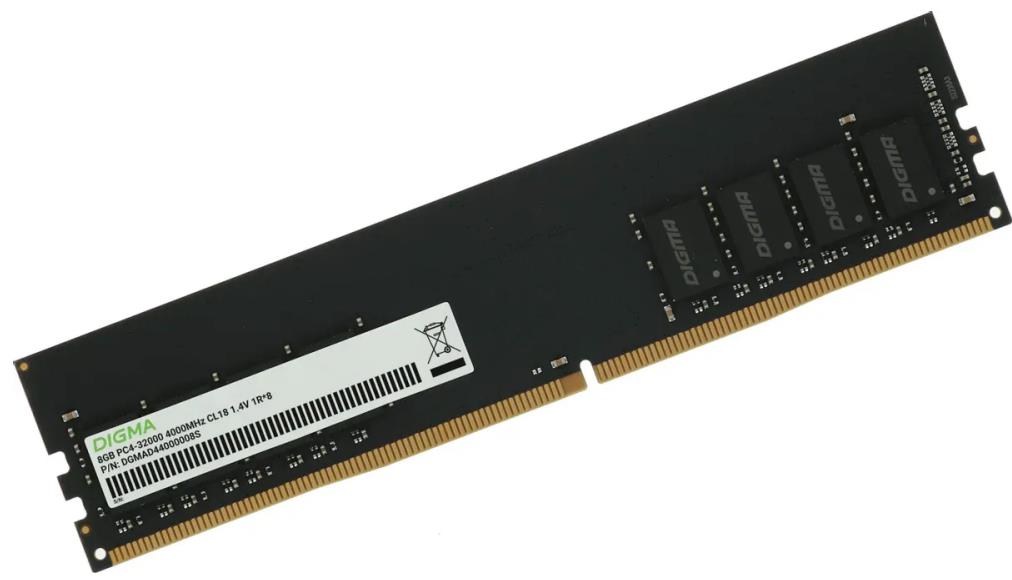 Изображение Оперативная память 8 GB DDR4 Digma DGMAD44000008S (28800 МБ/с, 4000 МГц, CL18)