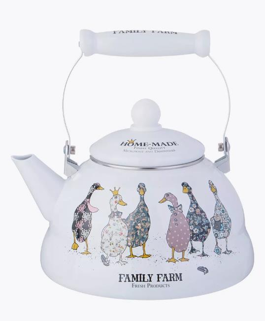 Изображение Чайник AGNESS 934-627 FAMILY FARM (3, л л /рисунок, белый)