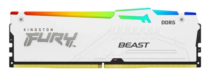 Изображение Оперативная память 16 GB DDR5 Kingston Fury Beast White RGB (54400 МБ/с, 6800 МГц, CL34)