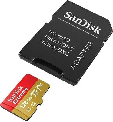 Изображение Карта памяти SanDisk MicroSDXC Extreme Class 10 128 Гб адаптер на SD SDSQXAA-128G-GN6MA