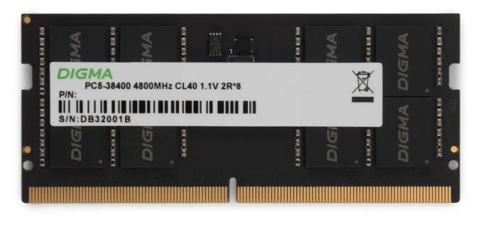 Изображение Оперативная память 8 GB DDR5 Digma DGMAS5480008S (38400 Мб/с, 4800 МГц, CL40)