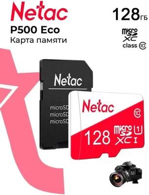 Изображение Карта памяти NETAC MicroSDXC P500 Eco Class 10 128 Гб адаптер на SD NT02P500ECO-128G-R