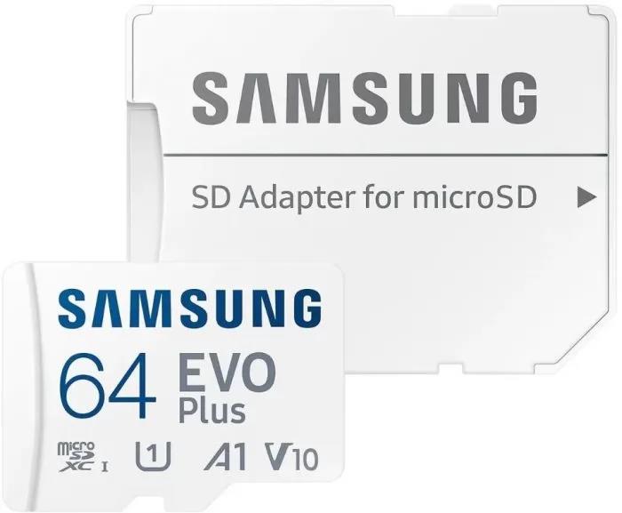 Изображение Карта памяти Samsung MicroSDXC EVO Plus Class 10 64 Гб адаптер на SD MB-MC64KA/KR